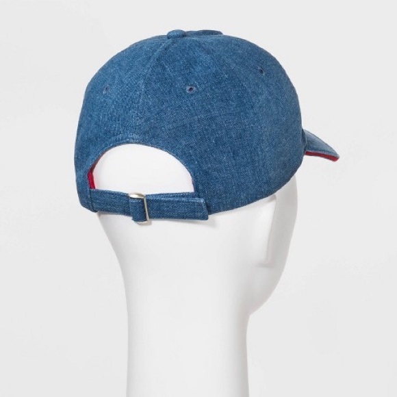Americana Ball Cap Denim Patch Red Flag Hat NWT - Picture 2 of 2